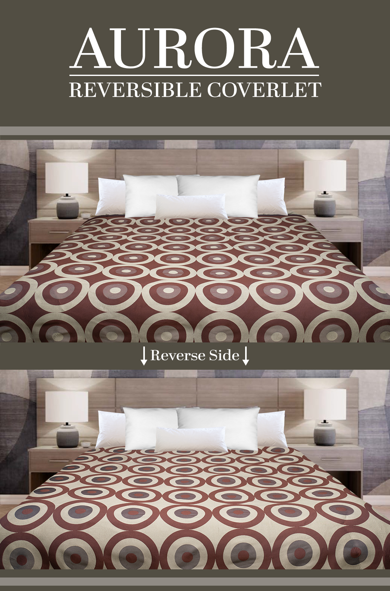 Marigold Aurora Reversible Coverlet – Brown/Beige